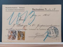 ZH, Nachnahme, Ornithologischer Verein Horgen, 1915