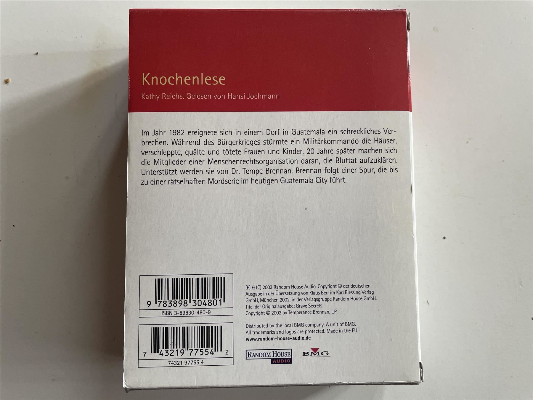 Kompaktkassetten: Kathy Reichs: Knochenlese – Gebraucht aus St. Gallen von elk2020 2