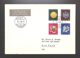1948 FDC Olympische Winterspiele St. Moritz BERN SBK = 200.-