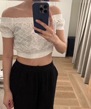 H&M top weiss S