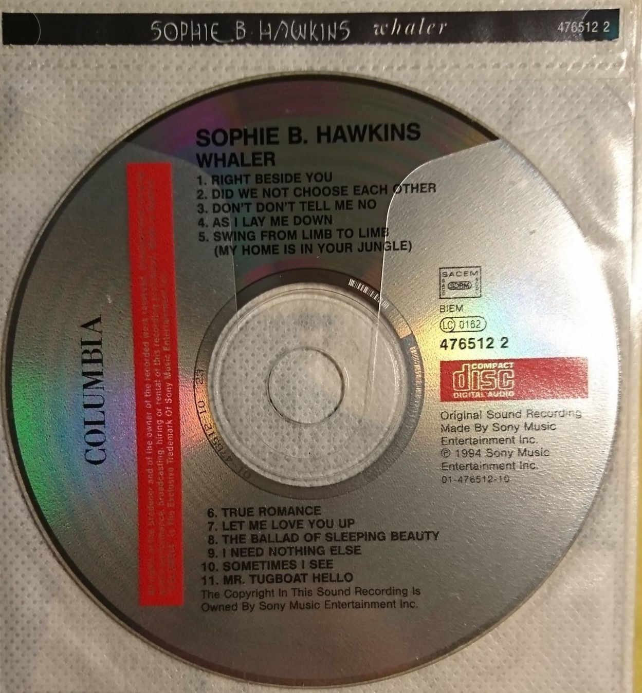 CD: SOPHIE B. HAWKINS Whaler – Usato da Zürich venduto da Raz88 1