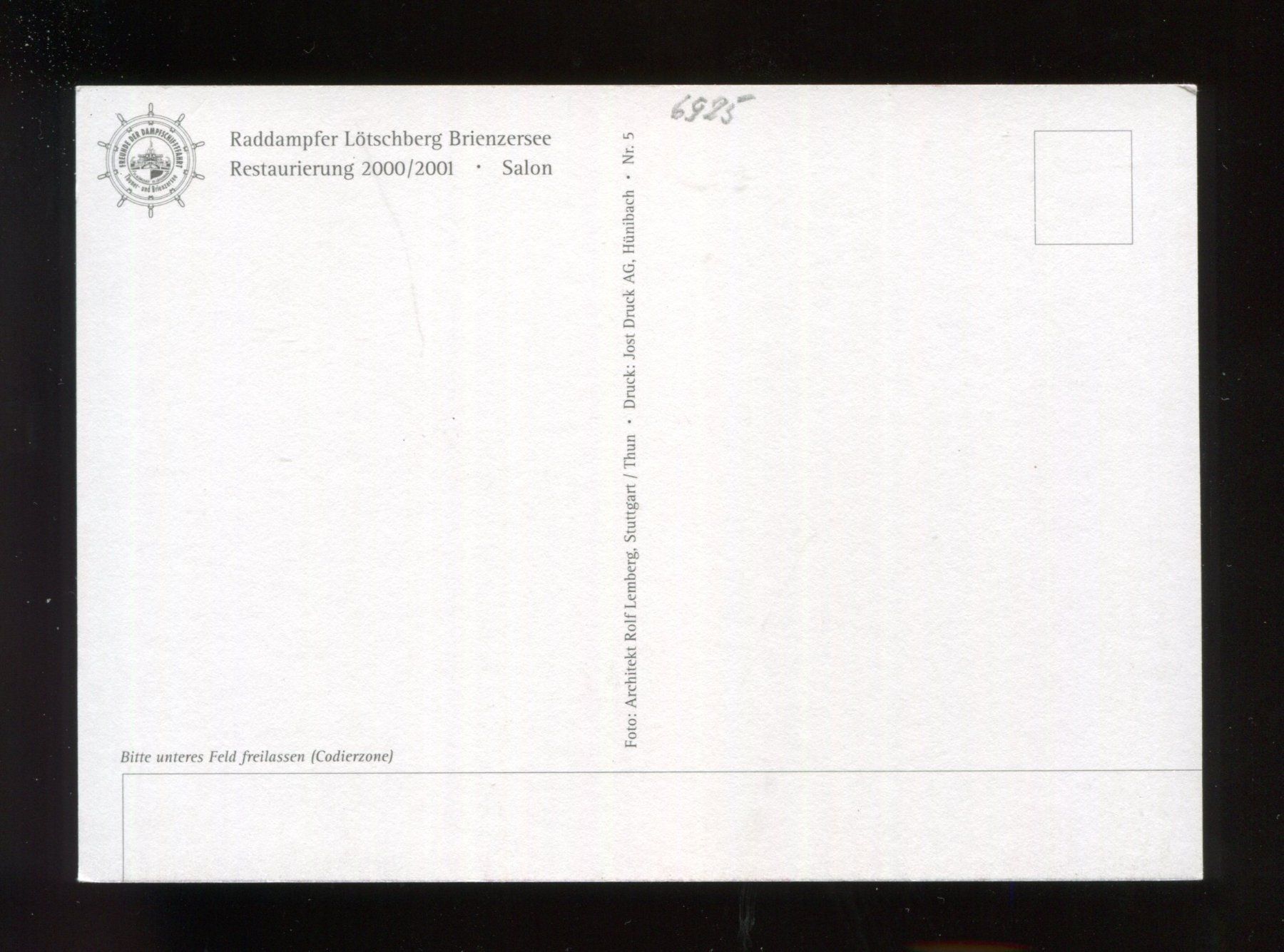 Cartoline postali: Brienzersee, Raddampfer Lötschberg, Salon – Usato da Aarau venduto da Elmaar41 1