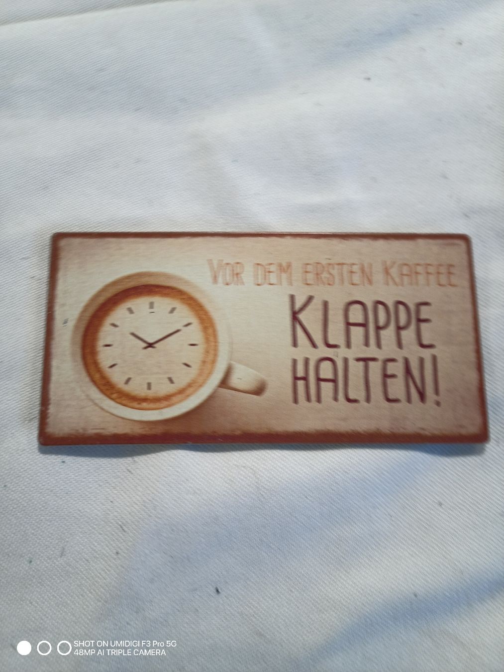 Magnete: Deko Schild Kaffee Klappe halten mit Uhr Motiv – Neu (gemäss Beschreibung) aus Aarwangen von to-hirschi