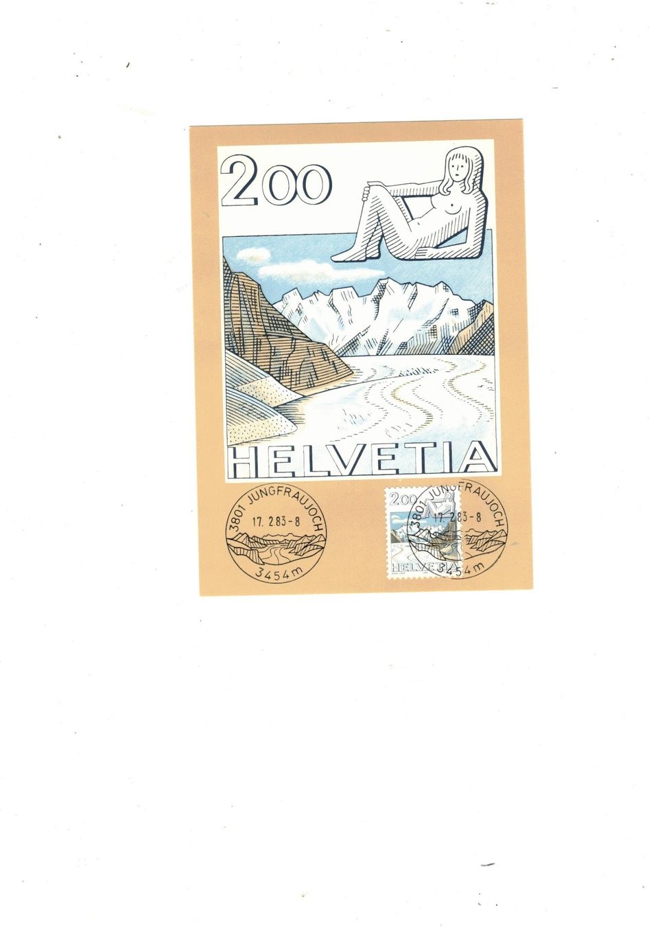 Tutti i francobolli: Maximumkarten Jungfraujoch Briefmarken Stempel Gletscher – Nuovo (secondo la descrizione) da Widnau venduto da Seppl480