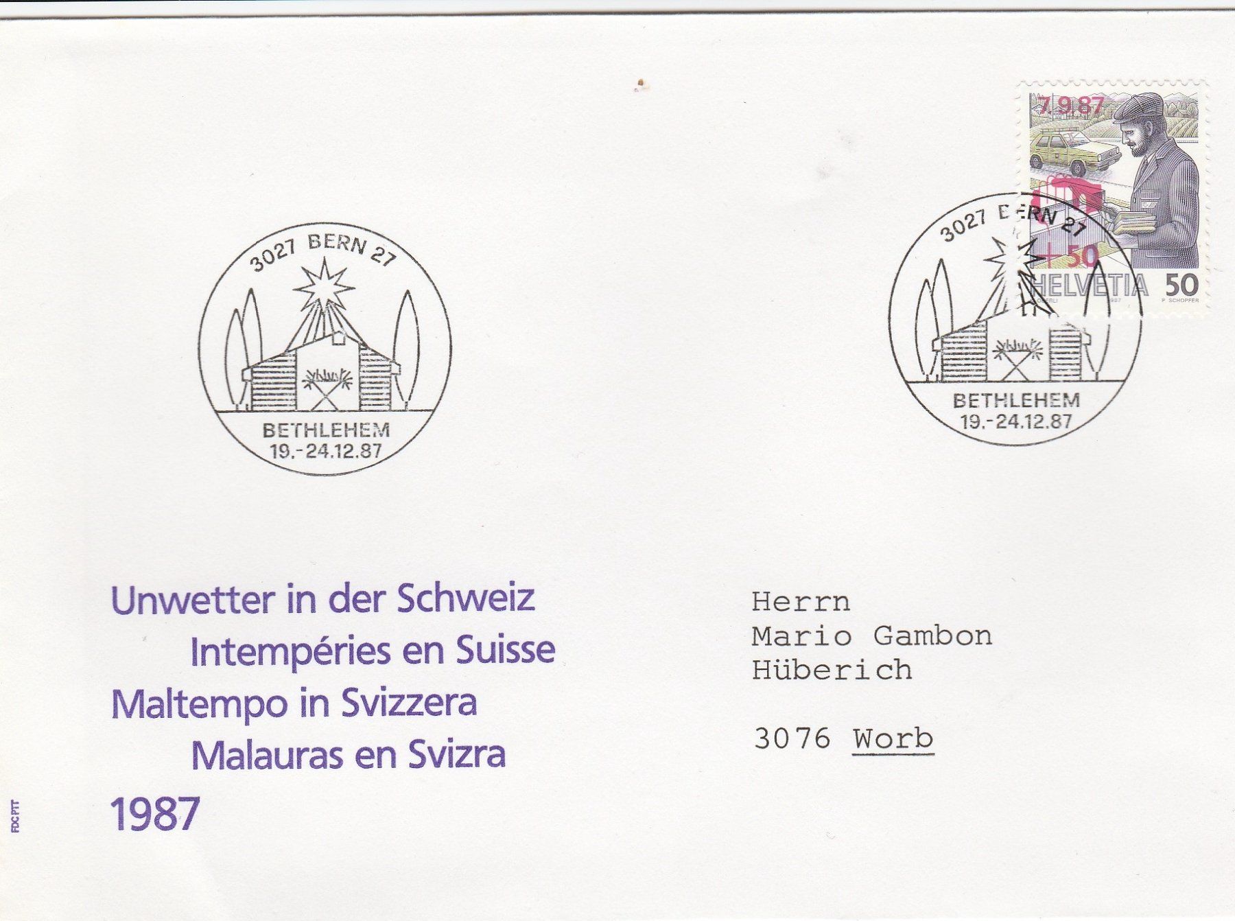 Alle Briefmarken: Unwetter in der Schweiz FDC – Neu (gemäss Beschreibung) aus Castiel von mc2017