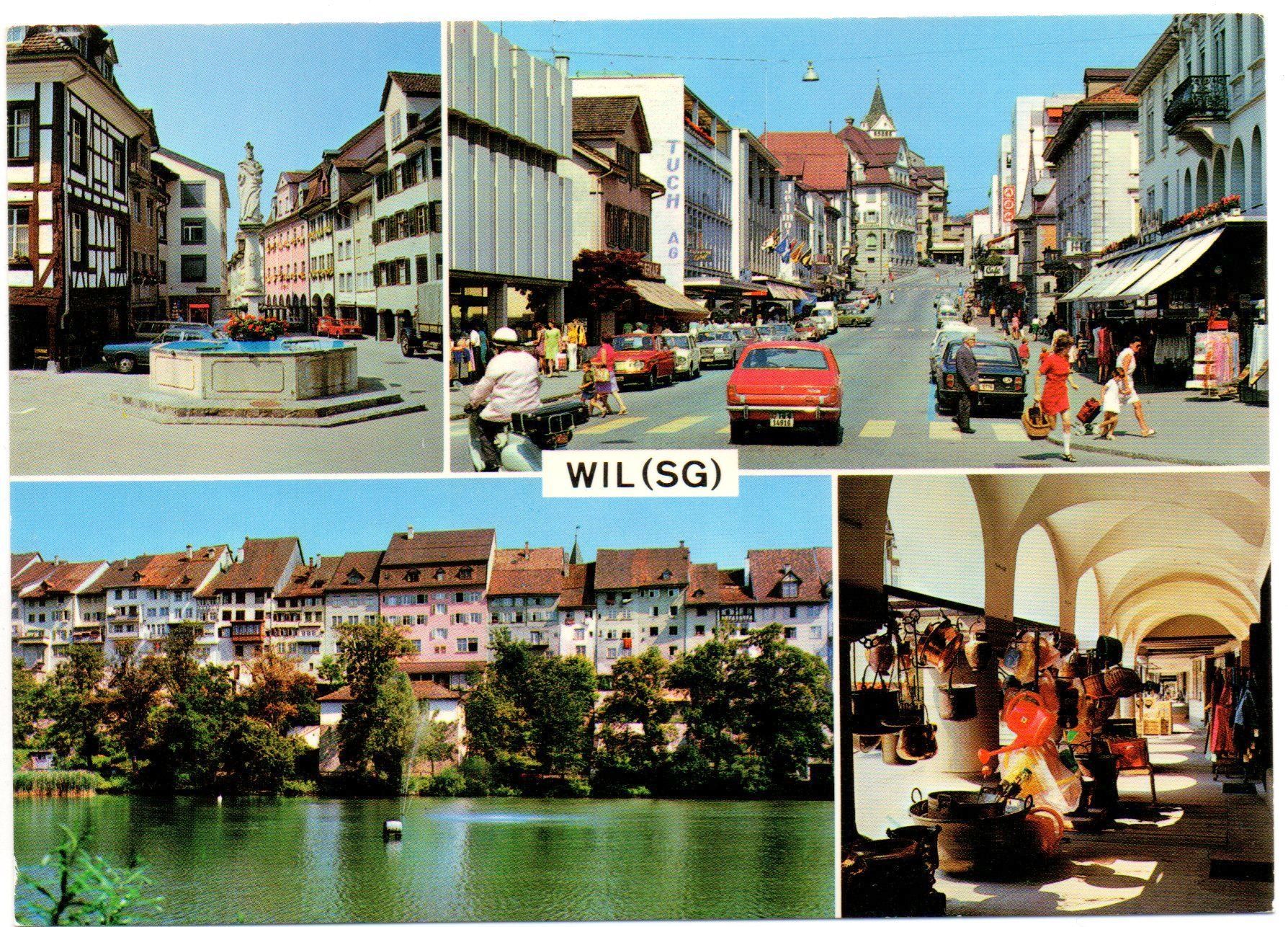 Cartes postales: WIL Hauptstrasse - Auto, Vespa, belebt – Neuf (Voir description) à Jona par philajona