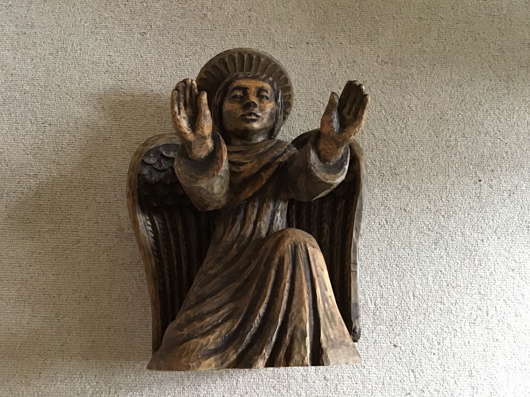 Sculture & Statue: Holzfigur Engel, antik, geschnitzt, Höhe 49 cm – Usato da Rüti ZH venduto da Wernika1