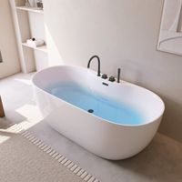 Badewanne LEXI - mit schwarzer Armatur 170x80cm