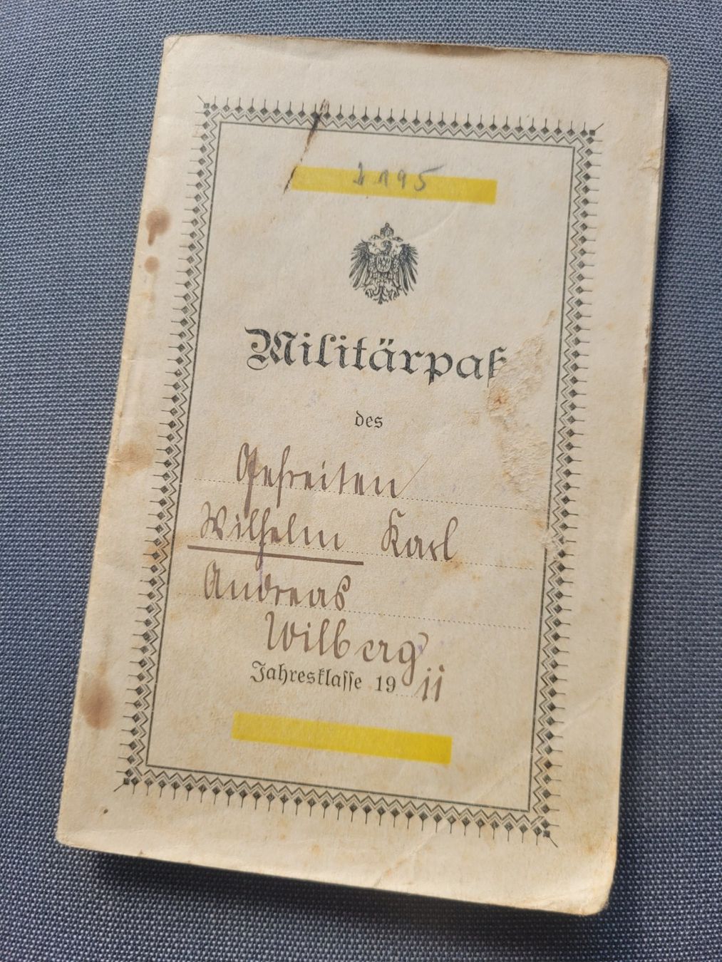 Uniformi: Deutsches Reich -WEHRPASS-EK1/EK2 Eintrag – Usato da Kriens venduto da KTP