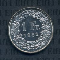 CHF___1.00 1982 stgl * nigelnagelneu! 1 Franken