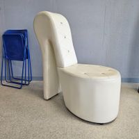 High Heel Chair Schuhsessel Polstersessel Weiss Store Stuhl