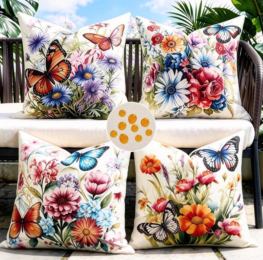 Cuscini: Kissenhüllen Outdoor 4er-Set 50x50cm – Nuovo e nell'imballaggio originale da Adlikon b.Regensdorf venduto da MK-VORHANGSERVICE 3