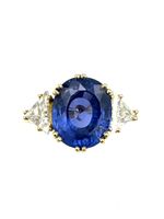 Bague or 18K saphir naturel 7.39ct et diamants