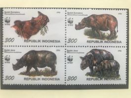 Indonesien 1996 WWF Satz Nashorn 4er-Block postfrisch
