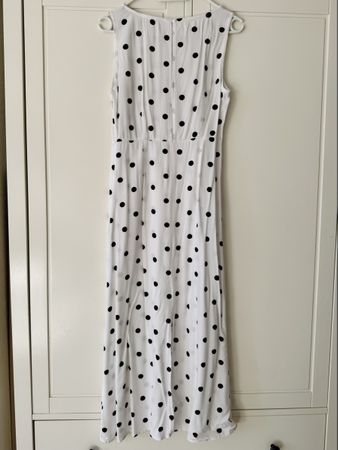 SINSAY Dress polka dot white & black viscose