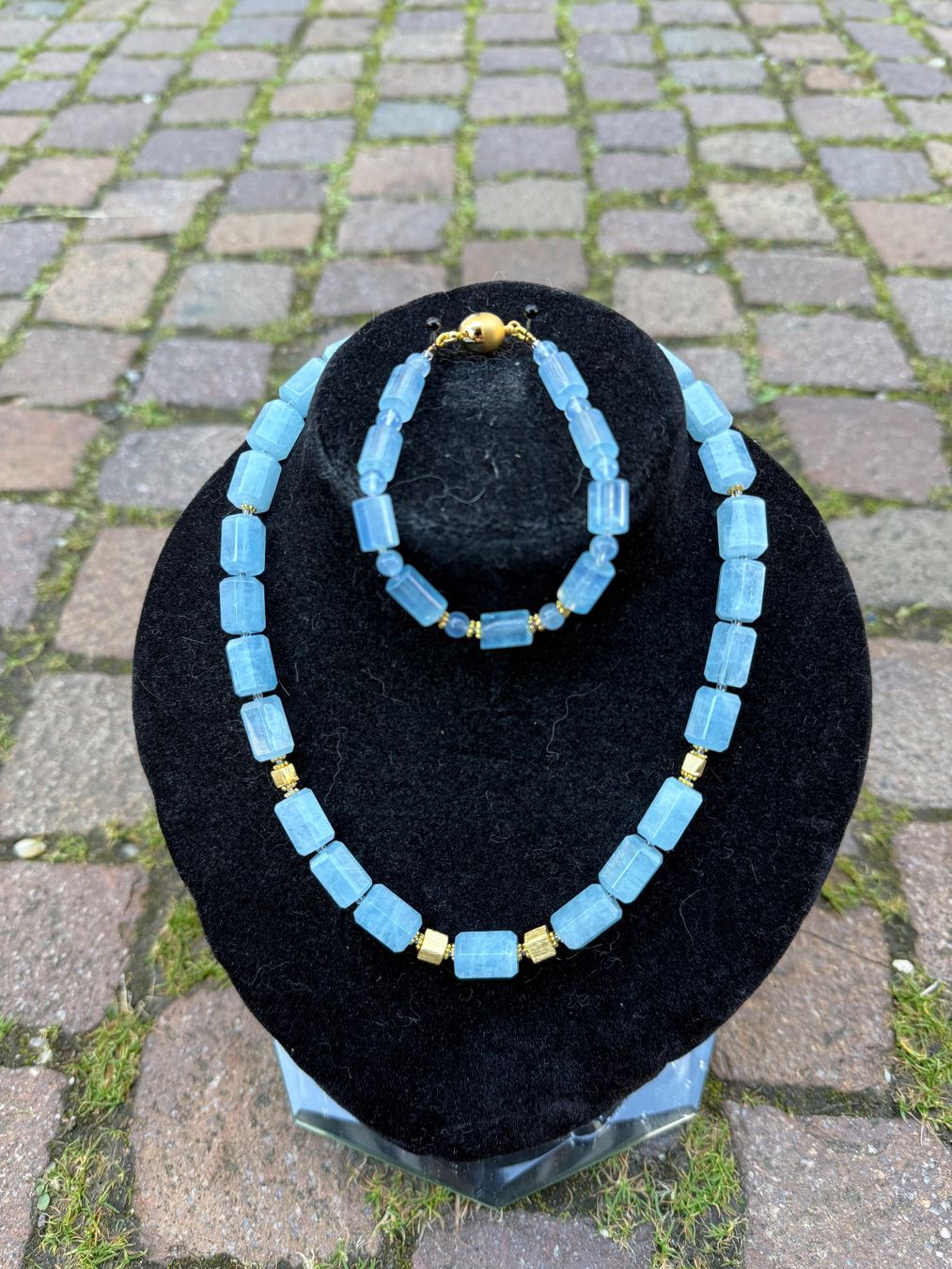 Catenine: Aquamarin Halskette mit Armband – Nuovo (secondo la descrizione) da Basel venduto da Olibasel80