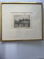 Originale Radierung von  Thalmann mit Goldrahmen, Top!