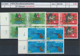 1974 "Sonderpostmarken", Viererblock, ET - Stempel