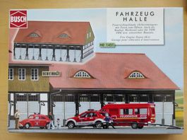 Fahrzeughalle Feuerwehr "Schwenningen" Bausatz von Busch H0