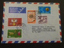 7.IV.54.; FLUGPOST SATZBRIEF NACH ELISABETHVILLE CONGO BELGE