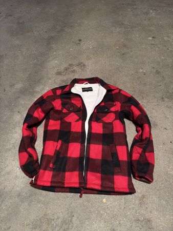 Warme Holzfällerjacke Gr. S, Rot/Schwarz, Neuwertig!