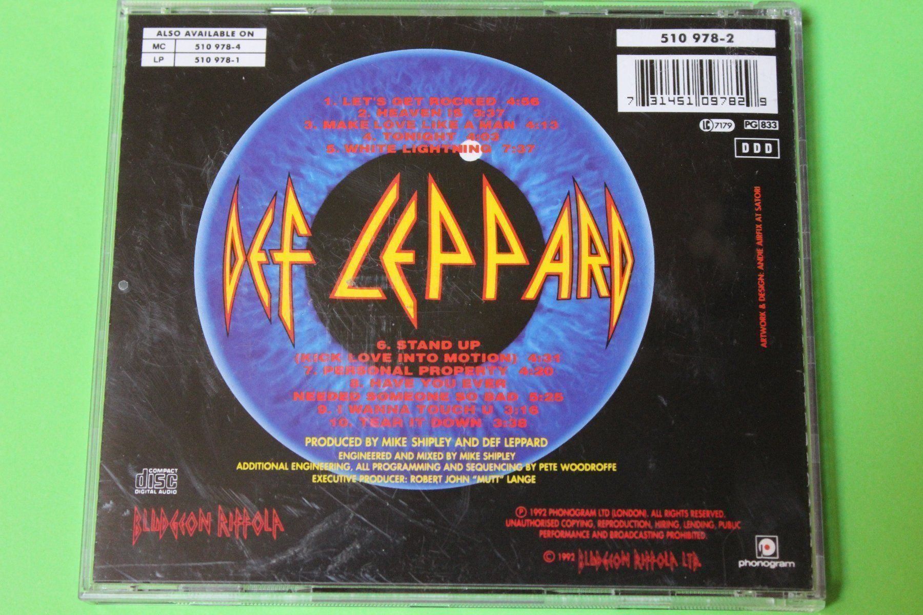 CD: DEF LEPPARD - ADRENALIZE CD France 1992 – Usato da Tübach venduto da JamesStone 2
