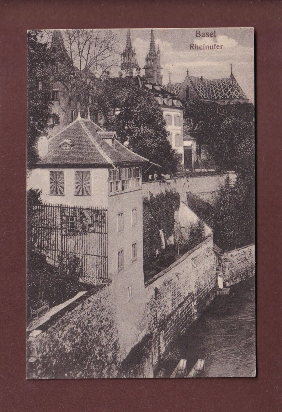 Cartoline postali: BASEL - Rheinufer - 1908 Feldpost – Usato da Pully venduto da nicecards