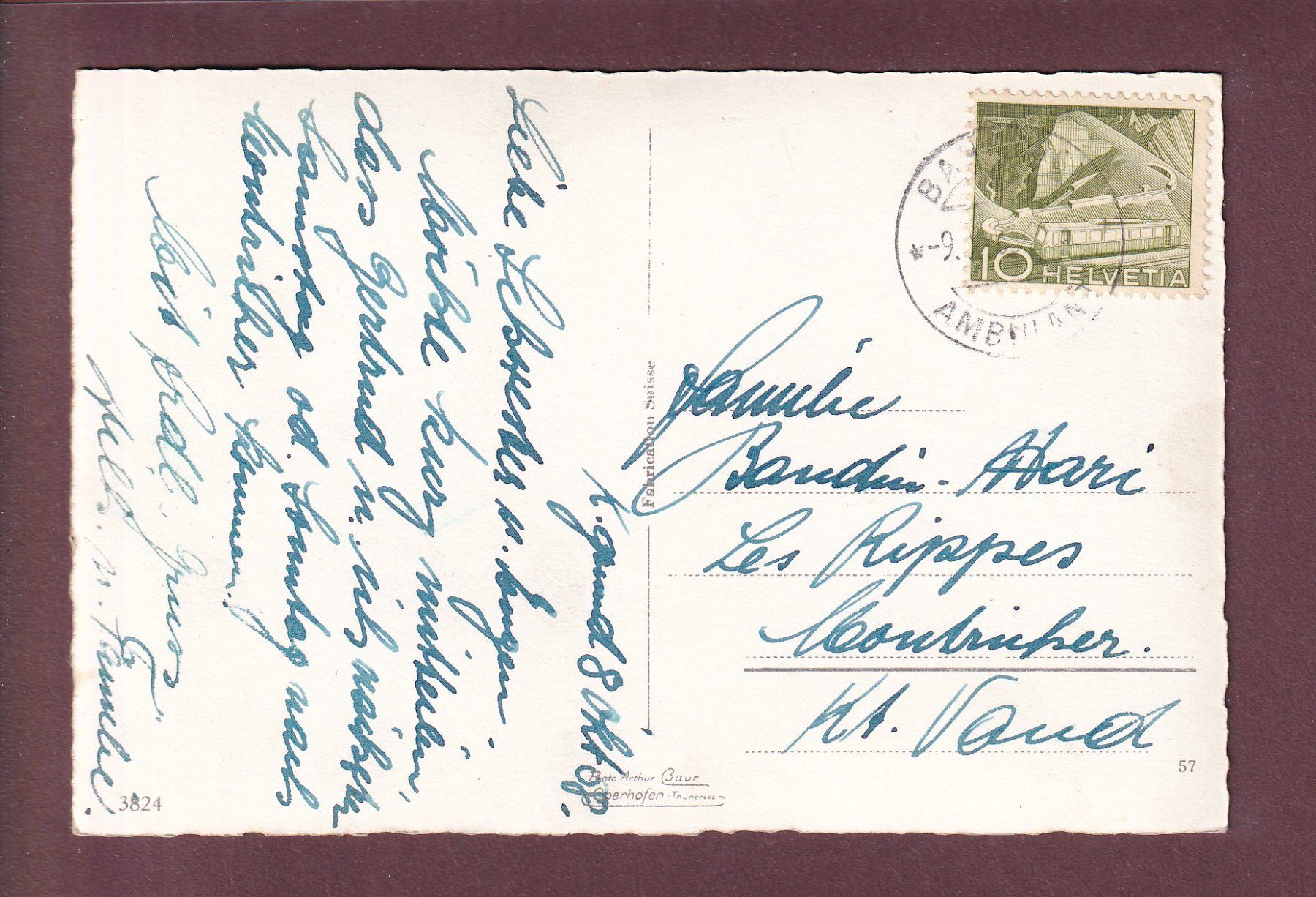 Ansichtskarten: 4 ALPENPÄSSE - 1958 – Gebraucht aus Pully von nicecards 1
