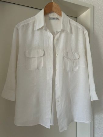 Leinenbluse weiss, 3/4 Arm, Oviesse 38