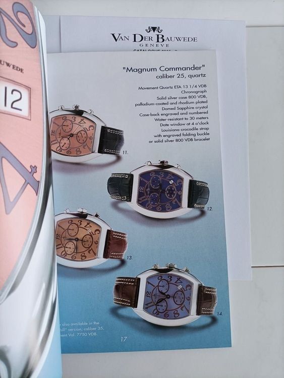 Catalogue De Montres Van Der Bauwede - Années 1990, Environ 60 Pages, Format 6-5/8 X 9-1/4 Pouces, Occasion