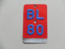 Velonummer Velo Nummer BL 80 Baselland 1987 Bike Geschenk