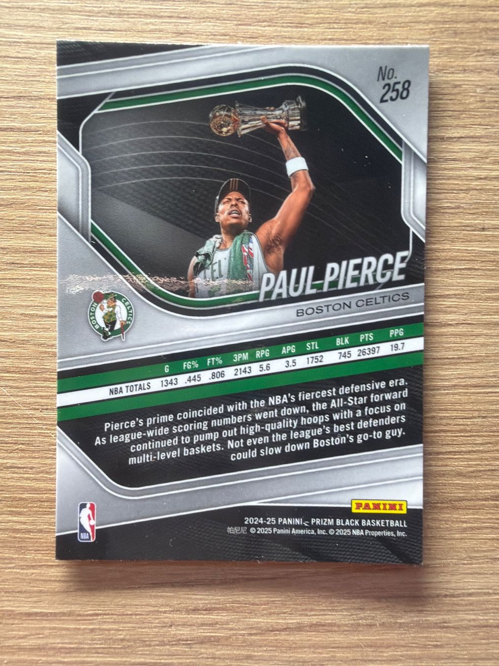 Nba Carte collezionabili: NBA Paul Pierce Legends Prizm Black 24/25 – Usato da Netstal venduto da Clutch79Cardz 1