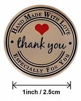 100 Stück Handmade Aufkleber "Thank You", 2.5 cm