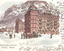 4.9.1910 Grindelwald Hotel BAER im Winter