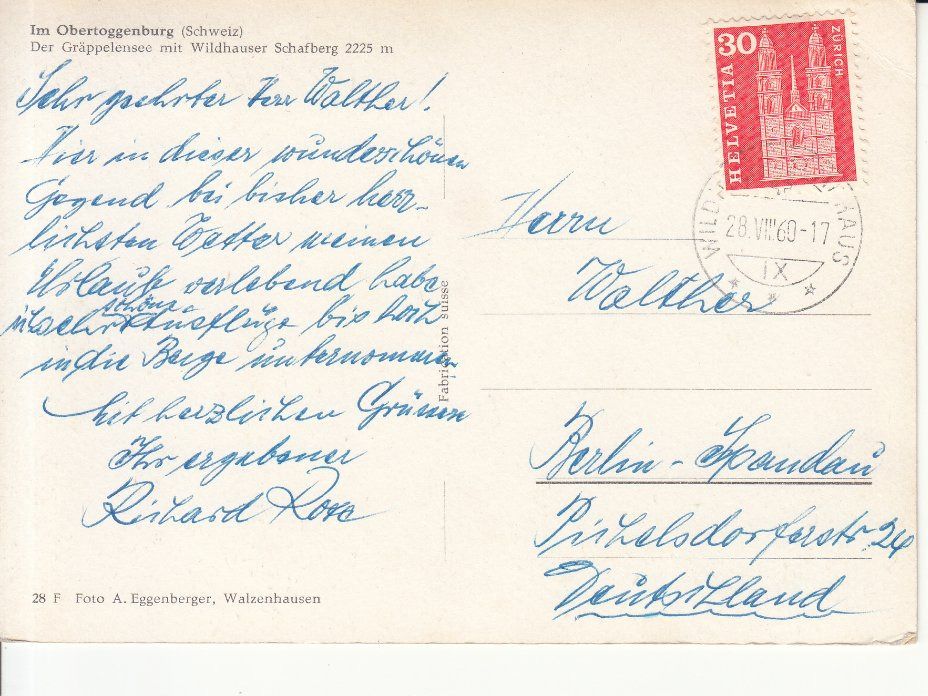 Cartoline postali: Gräppelensee 1960 – Usato da Bürglen TG venduto da StampGraf 1