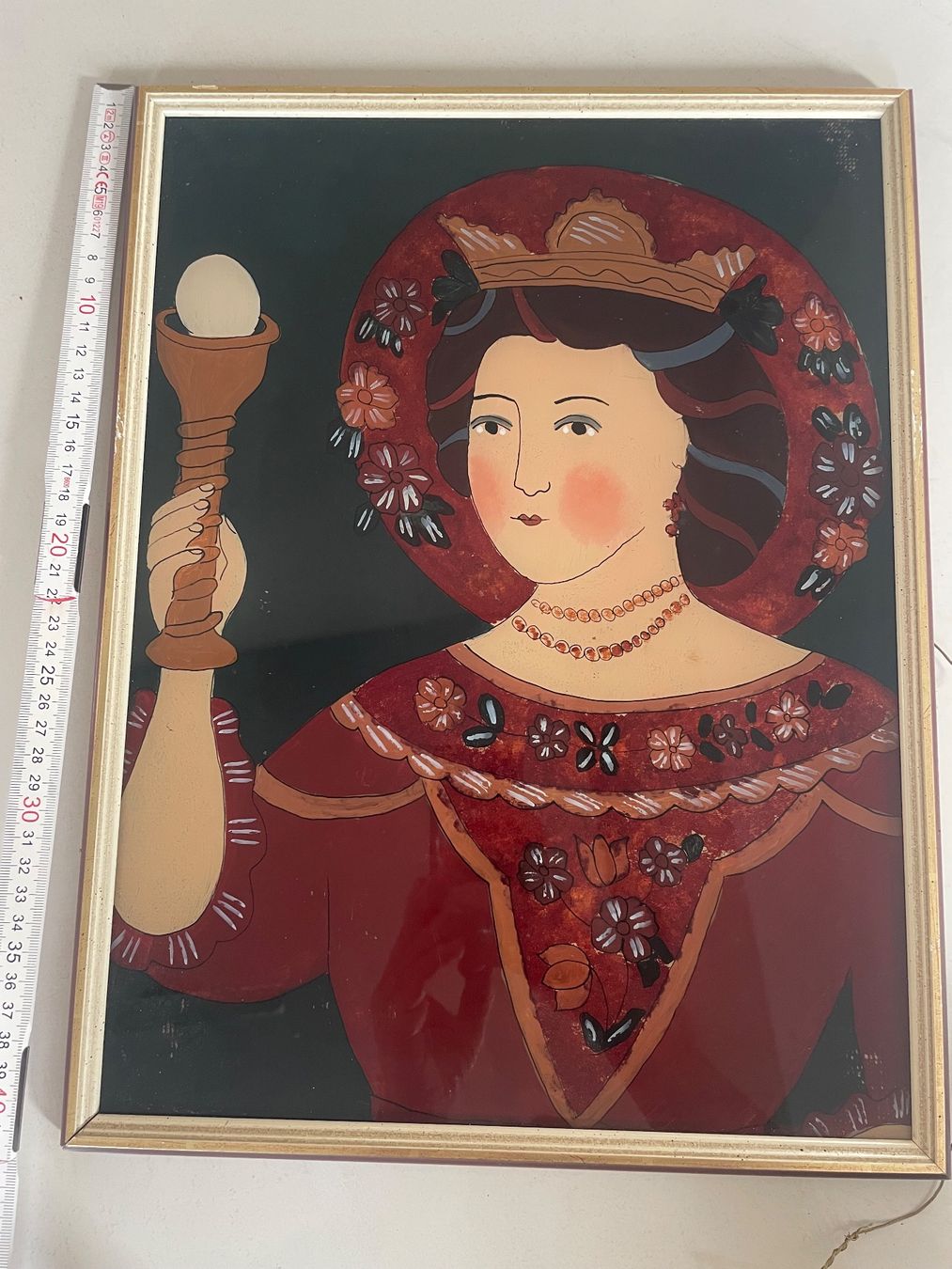 Dipinti: Bild 40 x 30 cm Hinterglasmalerei Heilige S.B. – Usato da Minusio venduto da Pink222 1