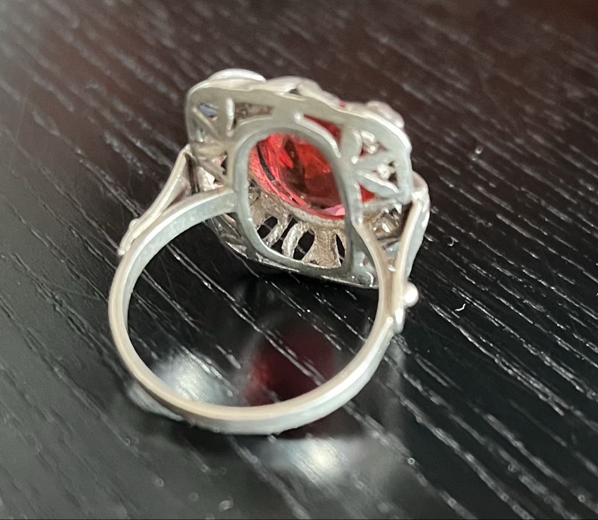 Anelli: Antiker Silber Ring mit rotem Stein / Art Deco? / 835 Silber – Usato da Biel/Bienne venduto da LadyDita 2