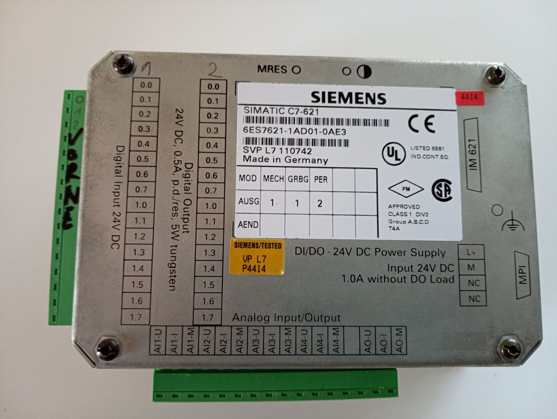 Siemens SIMATIC C7-621, KOMPLETTGERAET 6ES7621-1AD01-0AE3 (Gebraucht ...