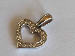 Diamant Herzanhänger 750 Weissgold Geschenkidee