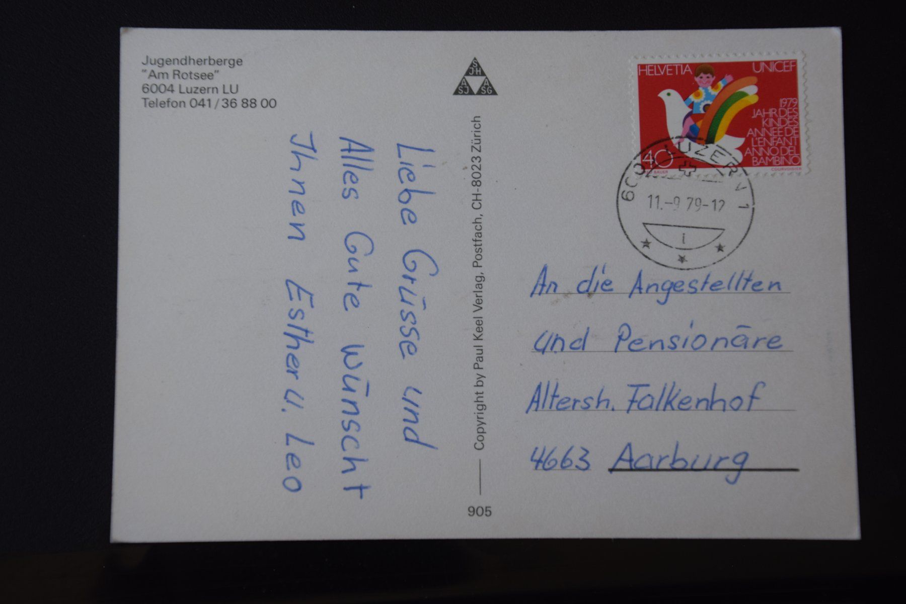 Cartoline postali: AK Luzern, Jugendherberge 1979 – Usato da Luzern venduto da CH2018 1