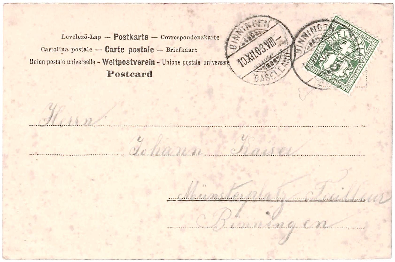 Cartoline postali: Damen in der Tour ca.1900 – Usato da Oberdorf BL venduto da Hopfehuepfer 2