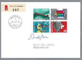 1957, FDC  Z/328-331, ET-0 BERNA (ITAL.) 27.II. LUXUS!