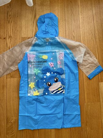 Kinder Regenmantel Grösse L blau PVC