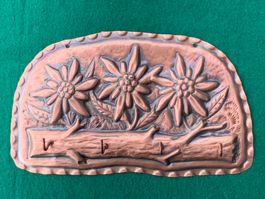 Kupferhaken - Patère cuivre - vintage Suisse Edelweiss