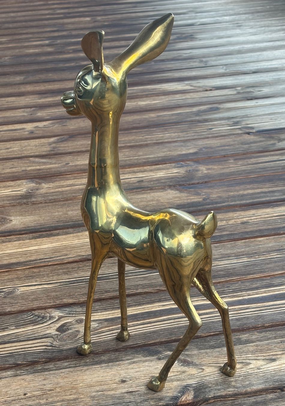 Statuette: grosses Rehkitz solider Messingguss poliert – Usato da Lüchingen venduto da Eeizo 3