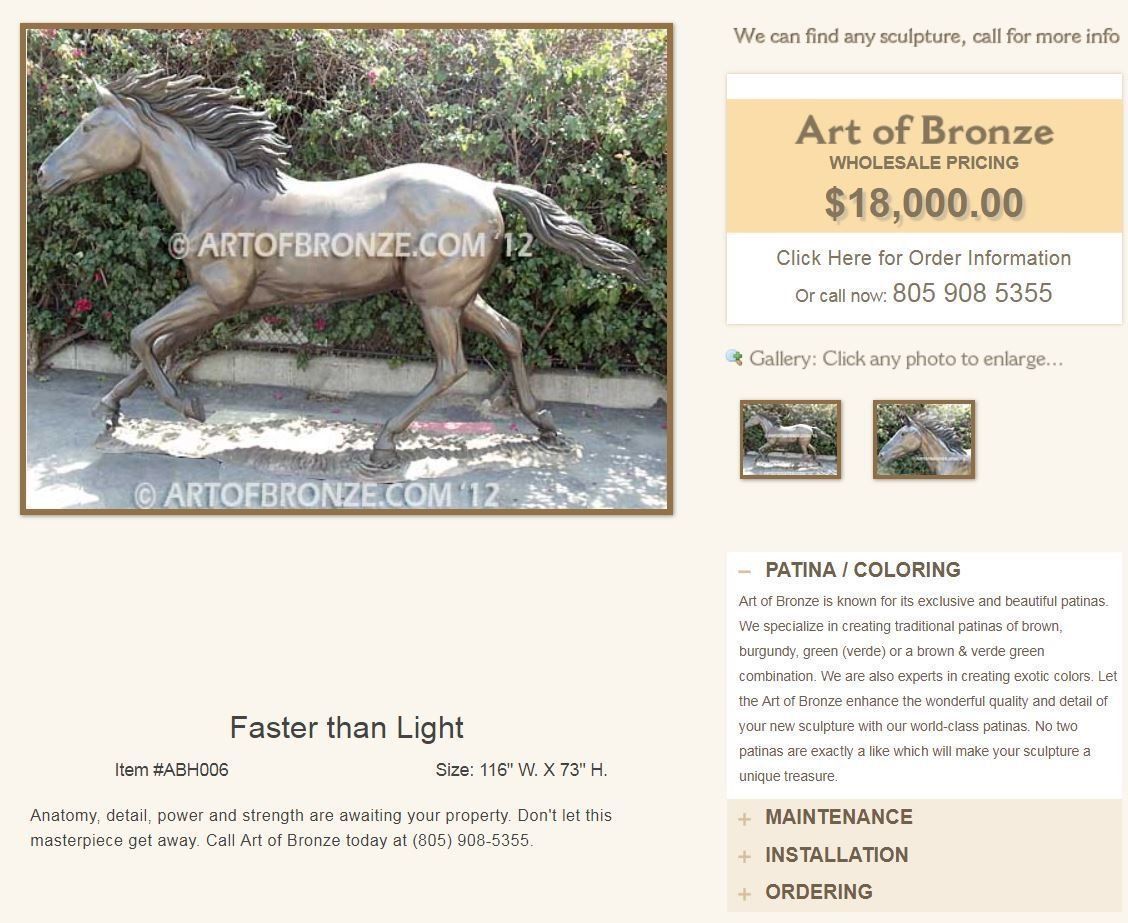Skulpturen & Statuen: Bronze 'Horse Running on Water' 188cm – Gebraucht aus Stäfa von Satinoir 7