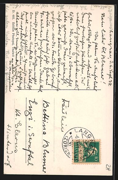 Cartoline postali: Langnau a. A., Totalansicht mit Strasse  – Usato da Berlin venduto da bartko-reher 1