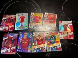 AS Rom Fussball Sammelkarten, Top Zustand, 9 St.