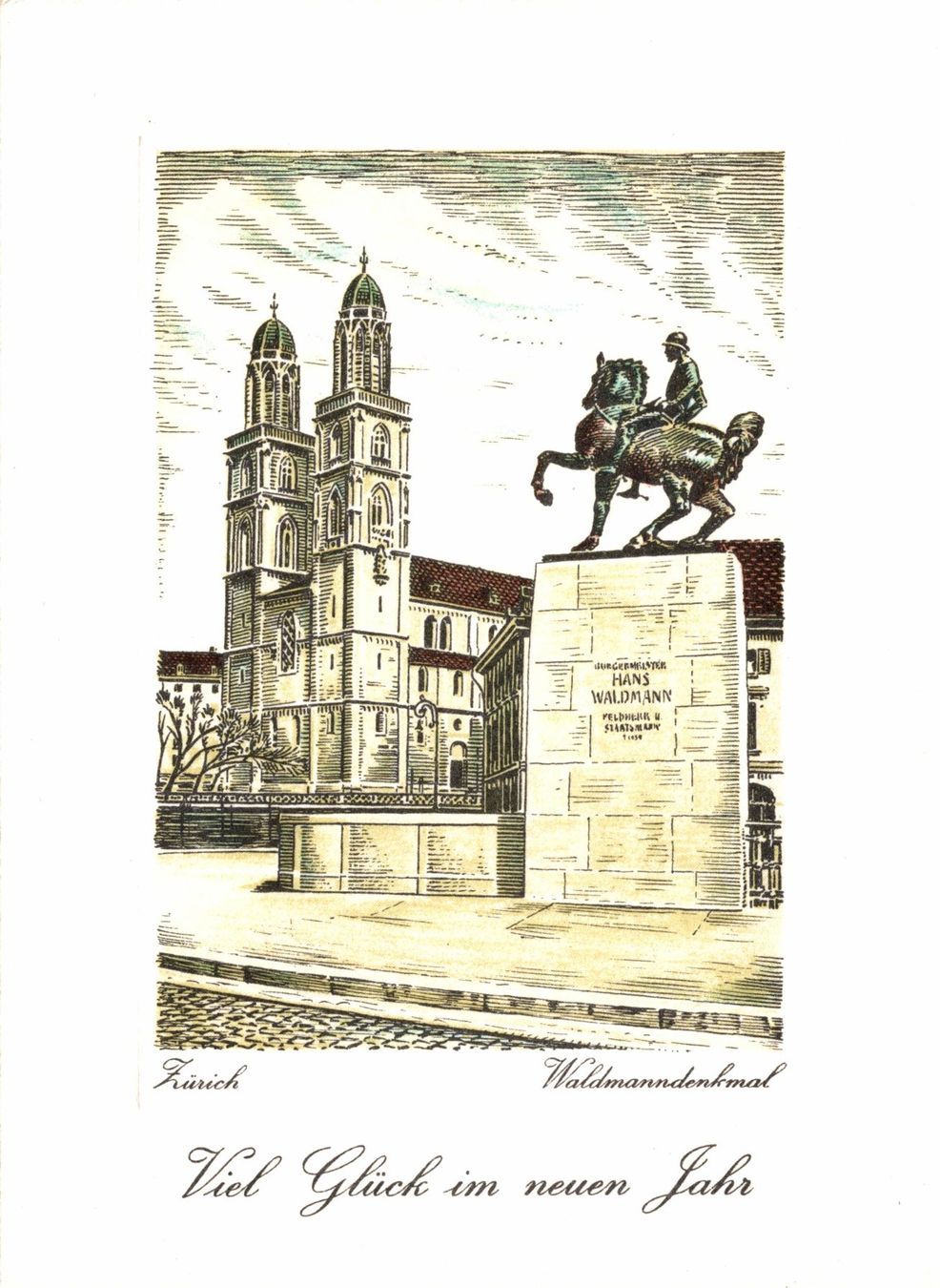 Cartoline postali: 5 Neujahrskärtchen Zürich – Usato da Bronschhofen venduto da Astore