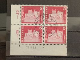 1968 Lenzburg Viererblock Vollstempel